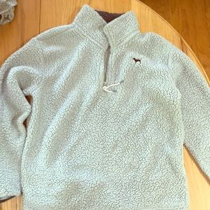 Pink light blue fuzzy pullover size S